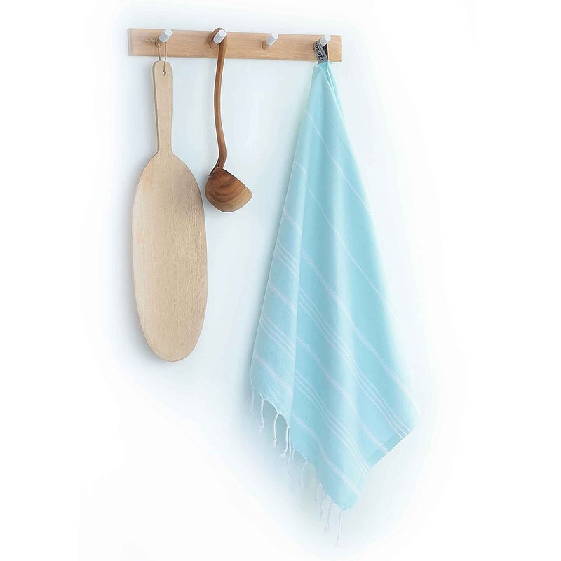 Cacala 100% Turkish Cotton Kitchen Tea Towels, Highly Absorbent Luxury Soft Quick Drying Dish Towel with Hanging Loop for Gym, Yoga, Bath, Sports, Cleaning and Kitchen (23 x 36), Aquamarine - Image 4